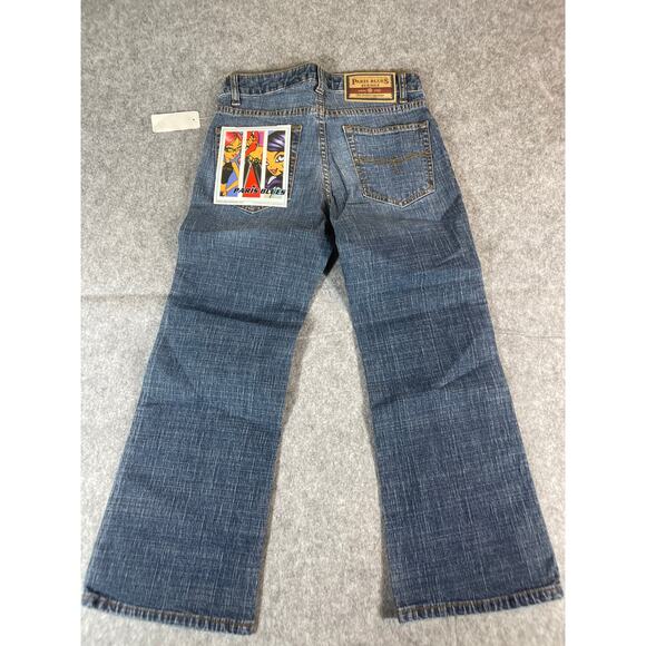 VINTAGE Paris Blues Jeans Womens 3 Blue Denim Low Rise Flared Y2K Deadstock NWT - Picture 2 of 8